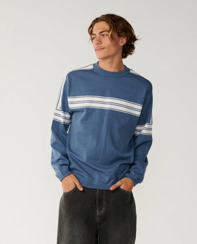 Archive Twu Stripe Crew Knit - Bluefin