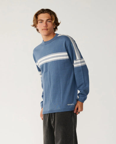 Archive Twu Stripe Crew Knit - Bluefin