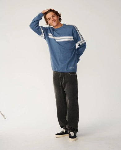 Archive Twu Stripe Crew Knit - Bluefin