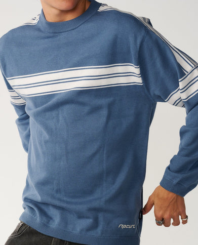 Archive Twu Stripe Crew Knit - Bluefin