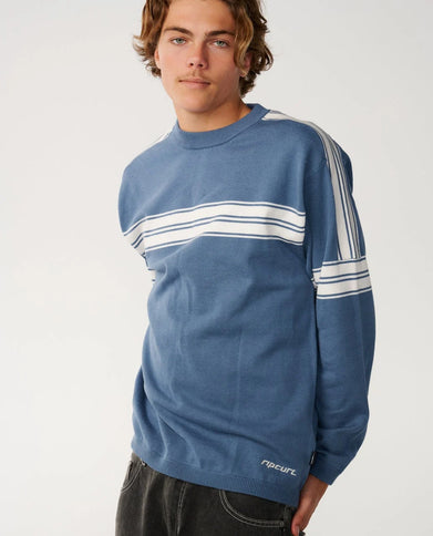 Archive Twu Stripe Crew Knit - Bluefin