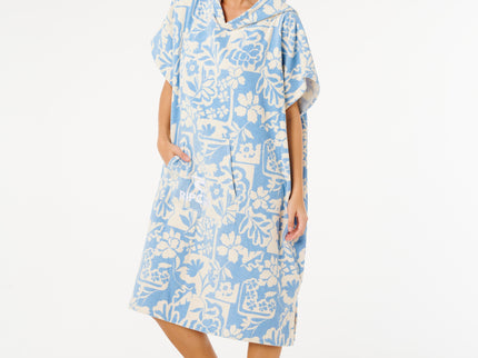 Mixed Hooded Towel - Blissful Blue