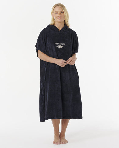 Classic Surf Hooded Towel - Black/off White  Poncho van Rip Curl | SHAKA