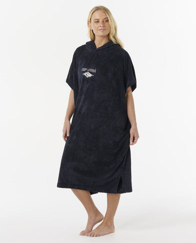 Classic Surf Hooded Towel - Black/off White  Poncho van Rip Curl | SHAKA