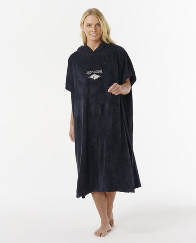 Classic Surf Hooded Towel - Black/off White  Poncho van Rip Curl | SHAKA
