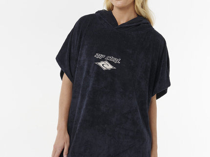 Classic Surf Hooded Towel - Black/off White  Poncho van Rip Curl | SHAKA