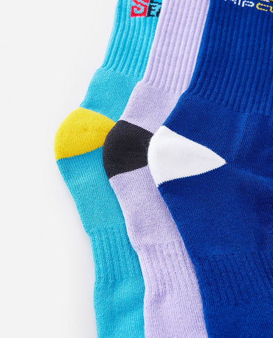 Retro Crew Sock 3-Pk - Multico