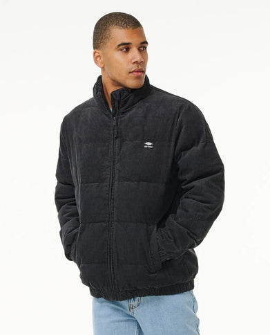 Rincon Cord Puffer Jacket - Washed Black