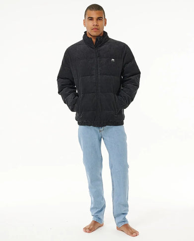 Rincon Cord Puffer Jacket - Washed Black