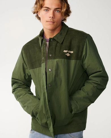 Classic Surf Cord Puffer Jacke - Dark Olive