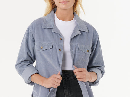 Stevie Cord Shirt - Blue Grey