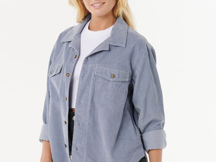 Stevie Cord Shirt - Blue Grey