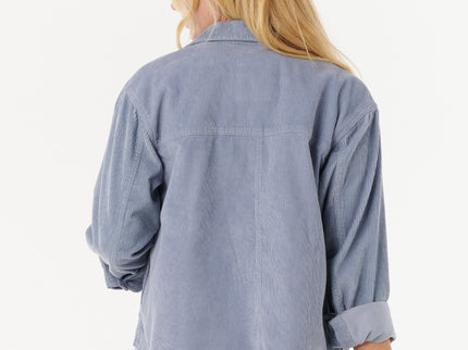 Stevie Cord Shirt - Blue Grey