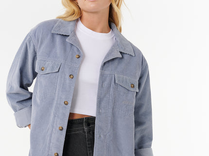 Stevie Cord Shirt - Blue Grey