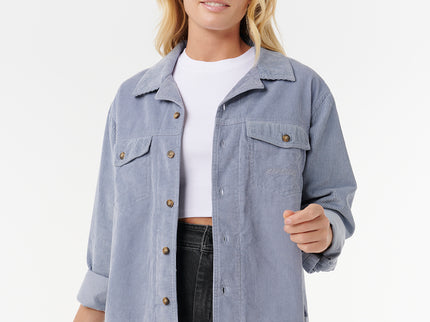 Stevie Cord Shirt - Blue Grey
