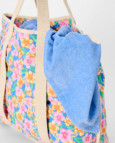 Mixed Canvas 31L Tote - Cornflower Blue