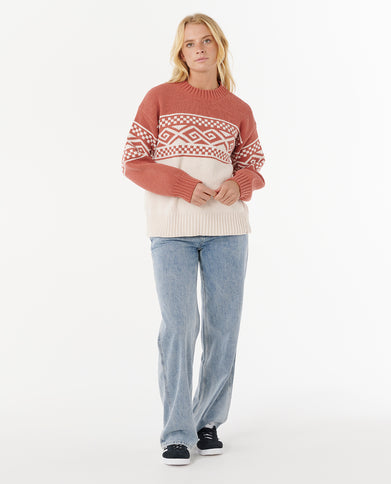 Cosmic Kiss Sweater - Brick