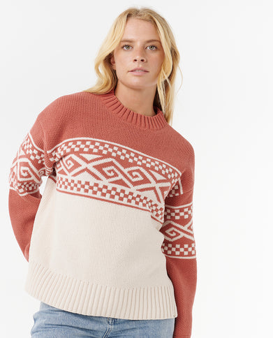 Cosmic Kiss Sweater - Brick