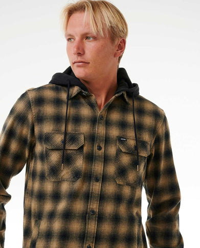 Grunter Flannel Hood Shrt - Washed Moss