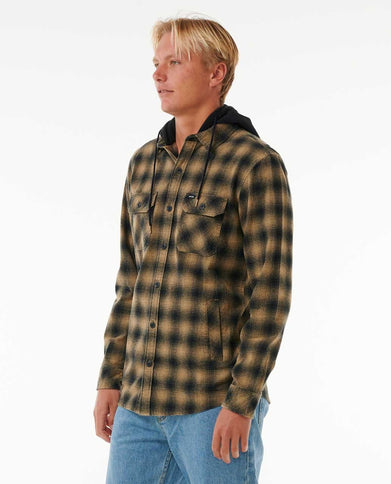 Grunter Flannel Hood Shrt - Washed Moss