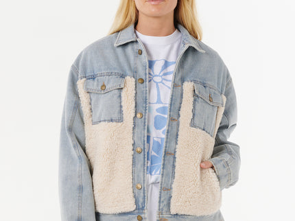 Cruisin. Sherpa Denim Jacket - Washed Blue