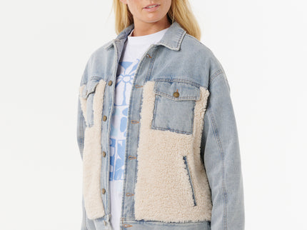 Cruisin. Sherpa Denim Jacket - Washed Blue