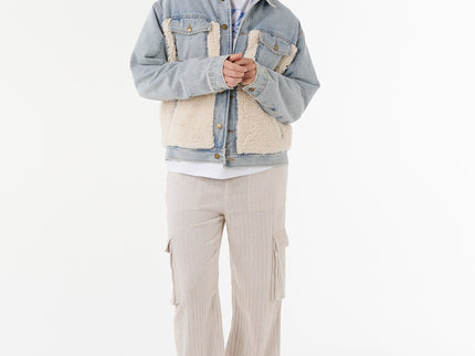 Cruisin. Sherpa Denim Jacket - Washed Blue