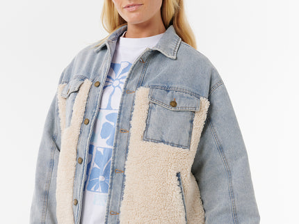 Cruisin. Sherpa Denim Jacket - Washed Blue