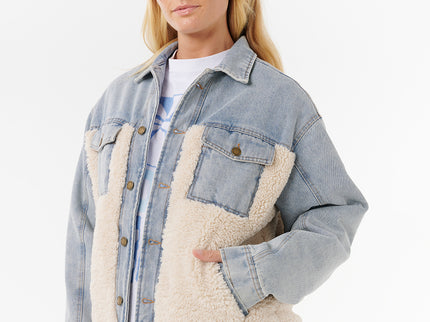 Cruisin. Sherpa Denim Jacket - Washed Blue