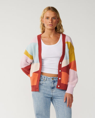 Surf Revival Jacquard Cardigan - Multico