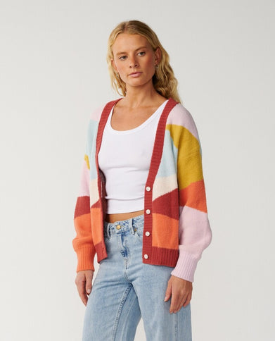 Surf Revival Jacquard Cardigan - Multico