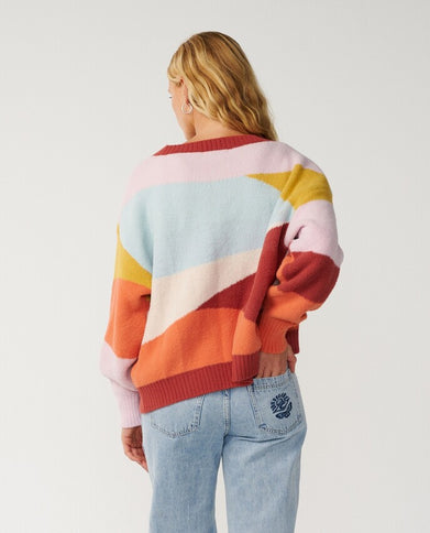 Surf Revival Jacquard Cardigan - Multico