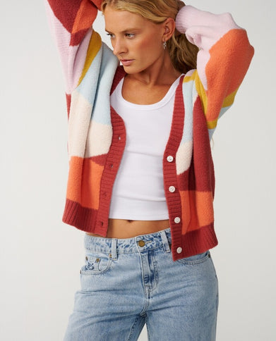 Surf Revival Jacquard Cardigan - Multico