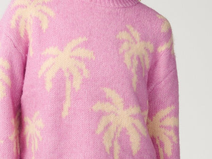 Retro Swell Palm Jacquard Crew - Lilac