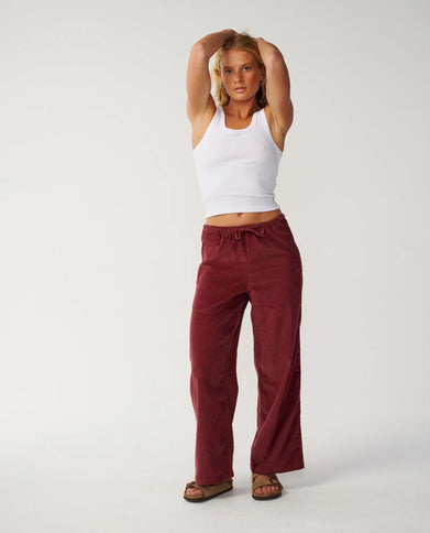 Keepsakes Washed Cord Pant - Dark Plum  Lange Broek van Rip Curl | SHAKA