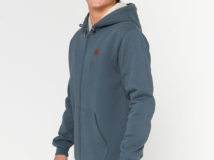 Icons Lined Zip Thru Hood - Pine Night