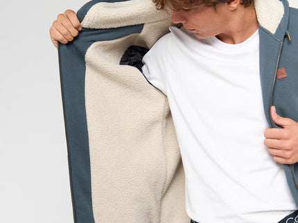 Icons Lined Zip Thru Hood - Pine Night