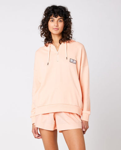 Holiday Fleece Hoodie - Bright Peach