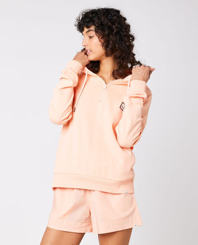 Holiday Fleece Hoodie - Bright Peach