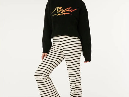 Bobbi Stripe Pant - Black/OFF White  Lange Broek van Rip Curl | SHAKA
