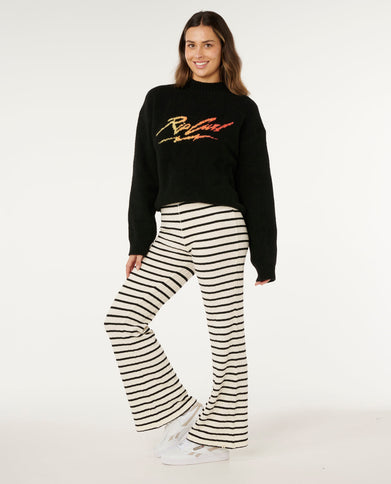 Bobbi Stripe Pant - Black/OFF White  Lange Broek van Rip Curl | SHAKA