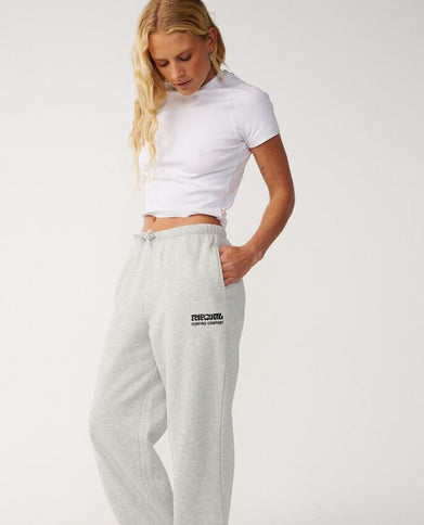 Surf Puff Wide Leg Trackpant - Grey Marle/black  Lange Broek van Rip Curl | SHAKA