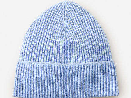 2 Tone Ribbed Reg Beanie - Blue