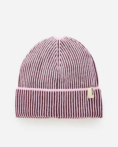 2 Tone Ribbed Reg Beanie - Lilac/plum