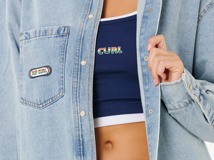 Surf Side Relaxed Denim Shirt - Washed Blue