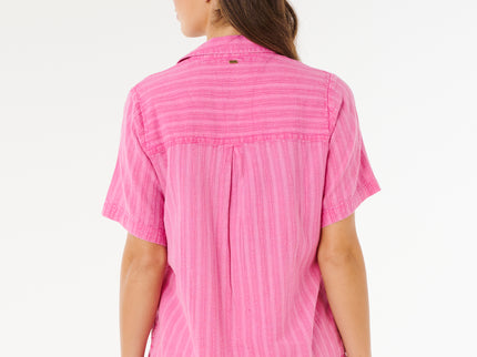 Hotel Malibu Embroid Shirt - Super Pink