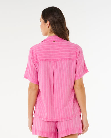 Hotel Malibu Embroid Shirt - Super Pink