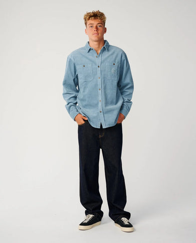 Premium Surf Cord L/s Shirt - Citadel Blue