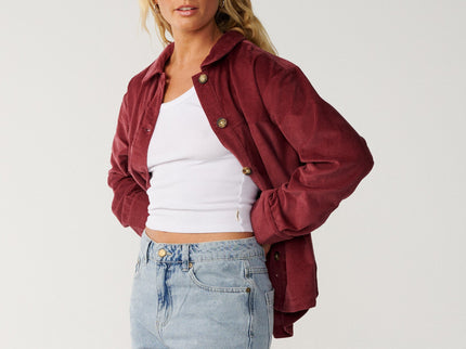 Keepsakes Washed Cord Shirt - Dark Plum  Shirt van Rip Curl | SHAKA