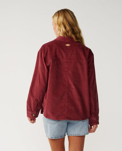 Keepsakes Washed Cord Shirt - Dark Plum  Shirt van Rip Curl | SHAKA